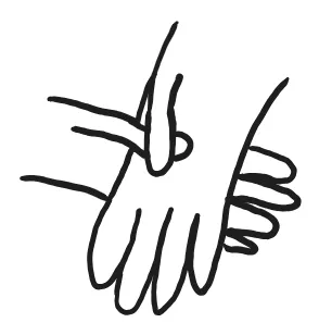 Diagram for SENANG DIRI&#x27;s hand placement, hand-drawn by Nathaniel D
