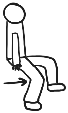 Diagram of a cadet bouncing, hand-drawn by Nathaniel D